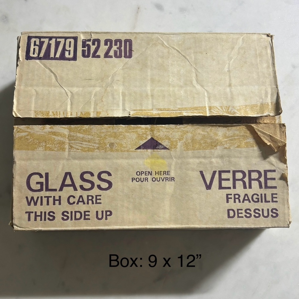 Vintage case of 12 Dominion glass 7.5 oz jelly tumblers / glasses with lids - Picture 13 of 13